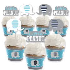 For an easy baby boy shower theme, simply find inspiration in classic lullabies. Blue Elephant Cupcake Decoration Boy Baby Shower Or Birthday Party Cupcake Wrappers And Treat Picks Kit Set Of 24 Walmart Com Walmart Com