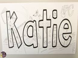 Bubble Letter Name Art Project Freebie Name Art Projects Back To School Art Name Art