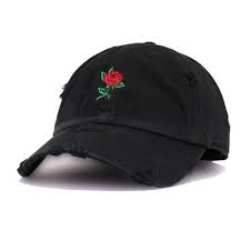 Distressed Rose Black Kbethos Vintage Dad Hat Dad Hats Streetwear Hats Rose Black