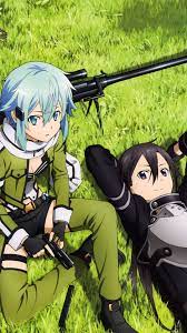 If you have your own one, just create an account on the website and upload a picture. Sword Art Online 2 Kirito Sinon Sao Sinon Y Kirito 1080x1920 Wallpaper Teahub Io