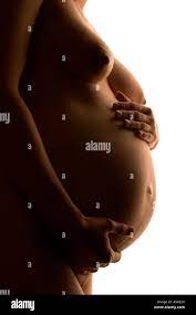Woman, pregnant, naked Stock Photo - Alamy