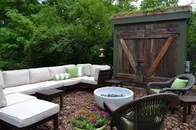 Wood Chips Patio Design Ideas Pictures Remodel And Decor Rustic Patio Patio Design Backyard Patio