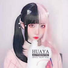 Pink hair don't care | arctic fox hair color. Huaya Long Straight Black Pink Synthetic Hair Wigs For Women Two Tone Ombre Party Cosplay Wig Heat Resistant Hair Synthetic None Lace Wigs Aliexpress