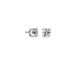 How big is a 1 carat diamond earring? Diamond Stud Earrings In Platinum 1 1 2 Ct Tw Blue Nile