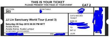 Also, jj lin blamed us (customers) for not calling encore laud enough, will not attend his concert nor the hosting company's event in the future! Jj Lin Sanctuary Concert Ticket On 8 9 Cat 2