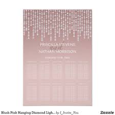 Blush Pink Hanging Diamond Lights Seating Chart Zazzle Com