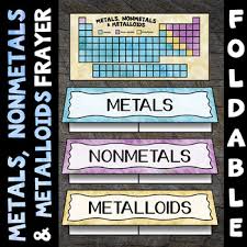 Metals Nonmetals And Metalloids Foldable Great For