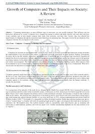 It seems to be a pretty interesting and challenging course. Pdf Growth Of Computers And Their Impacts On Society A Review