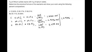 Molar mass of li2so4 is 109.9446 g/mol compound name is lithium sulfate. Chemical Reactions And Stoichiometry Example 2