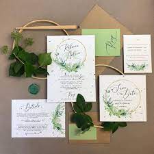 Sustainable Stationery Seed Paper Wedding Invitation Set With 100 Recycled Rsvps And Envelopes In 2020 Seed Paper Invitations Wedding Stationery Uk Seed Paper