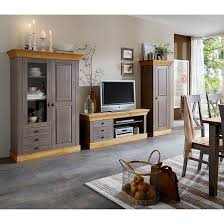 Wohnwand Bergen 3 Teilig Kiefer Massiv Grau Laugenfarbig Home24 Haus Deko Anbauwand Wohnzimmer Wohnen