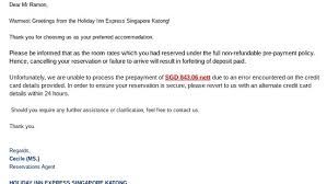 Strange Email From One Of The Hotel Employees Of Holiday Inn Singapore Katong Picture Of Holiday Inn Express Singapore Katong Tripadvisor
