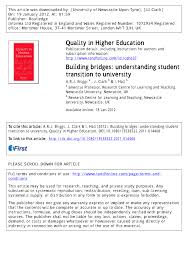 Drug misuse among university students in the uk implications for prevention.substance use & misuse. Pdf Building Bridges Understanding Student Transition To University