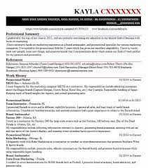 Promotional Model Resume Example Push Models Scottsdale Arizona
