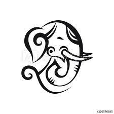 The Elephant Logo In The Bali Style Culture Which Has Two Sides In Common Elephant Logo Elephant Drawings