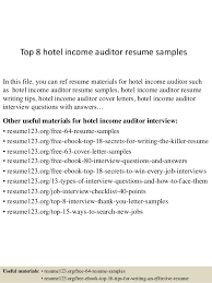top 8 hotel income auditor resume samples