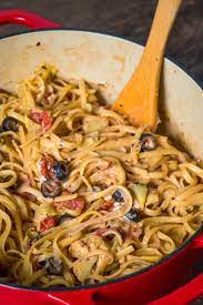 One Pot Mediterranean Pasta Recipe Mediterranean Pasta Pasta Dishes Mediterranean Recipes
