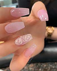 Riya S Nail Salon On Instagram Sweet Pink Blossomrose Riyagelpolish 191 Riyanailsalo Coffin Nails Designs Pink Acrylic Nails Pretty Acrylic Nails