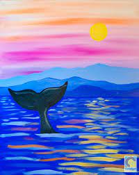 This one was finished with water. Whale Tail Canvas Painting Diy Art Painting Painting