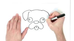 How To Draw A Pug Super Easy Diy Canvas Art Pug Art Art Drawings For Kids