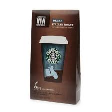 It's also packaged with typical starbucks panache: Starbucks Via Instant Coffee Packets Decaf Italian Roast Walgreens