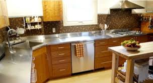 stainless steel countertop with a
