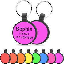 TagME Silicone Silent Dog Tag, Double Sided Personalised ID Tags Engraved  for Pets, Durable Cute Custom Name Tags with Phone Number Never Fades,  Round - Purple : Amazon.co.uk: Pet Supplies