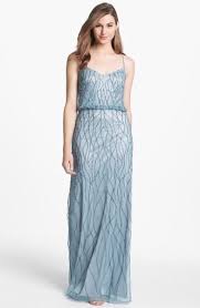 Medha S Bridesmaid S Dress Adrianna Papell Blouson In Slate Blue Dresses Prom Dress Trends Beaded Gown