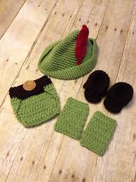 Baby Peter Pan Prop Peter Pan Costume Baby Prop Crochet Baby Peter Pan 4 Peice Set Newborn P Crochet Baby Clothes Boy Crochet Baby Boy Crochet Baby Clothes