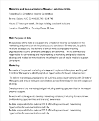 Free 9+ Sample Marketing Manager Job Descriptions In Pdf