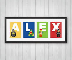 Lego Print Personalisierte Lego Name Baumeister Comic Kinderzimmer Lego Zimmer Kinderzimmerdekoration Kinderzimmer Dekor