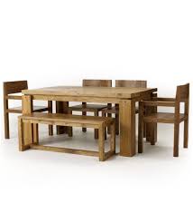36 000r Olida Mango Wood Dining Set Four Chairs And Bench Mudra Dining Sets Wooden Dining Table Modern Dining Table Design Modern Solid Wood Dining Table