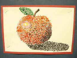 Apple Pointilism Sample Painting Tutorial Abstract Art Wall Kids Natural Form Art