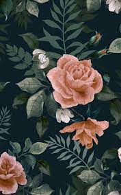 Choose from a curated selection of flower wallpapers for your mobile and desktop screens. Papier Peint Floral Vert Fonce Et Rose Murals Wallpaper Floral Wallpaper Flowery Wallpaper Vintage Floral Wallpapers