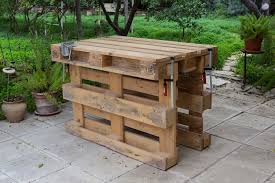 Workbench Made With 3 Pallets No Tools No Nails No Screws Wood Pallet Projects Pallet Diy Pallet Kitchen Island