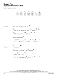 D♯ turns up at a♯ mine, dm half nine, never on time, d♯7m lookin' oh so so fine. Hungry Eyes By Eric Carmen Guitar Chords Lyrics Guitar Instructor