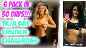 How many times have you seen someone that was born with a six pack? 6 Pack In 30 Days 1 000 Crunches A Day Jessica Arevalo Challenge Youtube