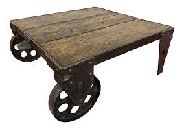 Weston home factory rectangle wood coffee table. Industrial Coffee Table Cart Chairish
