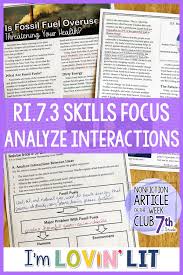 Analyze Relationships In A Text Ri 7 3 Fossil Fuel Overuse Article 7 3 Nonfiction Articles Informational Text Text Evidence