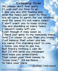 Crossing Over Author Unknown Grief Quotes Quotes Funeral Poems