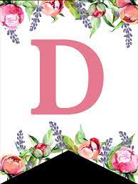 Build any banner with this full alphabet of letter pennants. Floral Free Printable Alphabet Letters Banner Paper Trail Design
