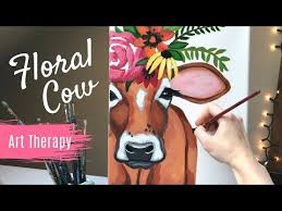 This adorable wall decor will make the perfect focal piece for the walls of your home or office! Painting Tutorial Acrylic Cow Abstract In 30 Minutes Art Therapy Floral Youtube Painting Tutorial Cow Paintings On Canvas Acrylic Painting Tutorials