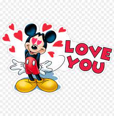 As the longtime sweetheart of mickey mouse, she is an anthropomorphic mouse with white gloves, a bow. Love You Lovely Mickey Mouse Relationship Romantic Mickey Mouse Stickers For Whatsa Png Image With Transparent Background Toppng