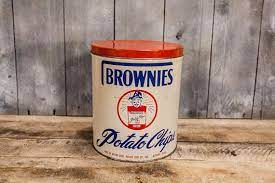 Vintage Brownies Potato Chips Tin Altoona Pa Red White Blue Potato Chips Red And White Altoona