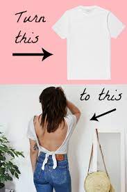 Maybe you would like to learn more about one of these? Turn A Plain T Shirt Into A Cute Backless Top Video Tutorial Turn Your Old Boring T Shirts Into S Backless Top Diy Refashion Clothes Diy Clothes Refashion