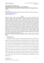 Kompetensi dasar kompetensi inti kurikulum 2013 sekolah dasar. Pdf Transformasi Kurikulum Pendidikan Dasar Dan Menengah Di Indonesia