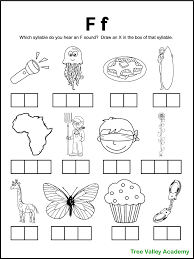 A first grade math cur. Letter F Sound Worksheets Tree Valley Academy