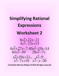 Simplifying Rational Expressions Worksheet 2 In 2020 Simplifying Rational Expressions Rational Expressions Expressions