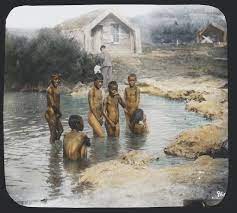 Naked Maori boys bathing | Library of Congress
