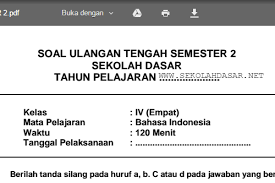 Mempelajari soal uts bahasa inggris 9 30 672. Soal Uts Bahasa Indonesia Kelas 4 Sd Semester 2 Sekolahdasar Net